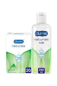 Durex Naturals Prezervatif Ekonomik Paket 20'lı + Naturals Pure Kayganlaştırıcı Jel 250ml