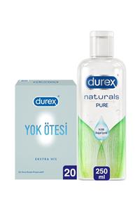 Durex Kayganlaştırıcı Jel Naturals, 250 Ml+ Extra His Prezervatif 20'lı Ekonomik Paket