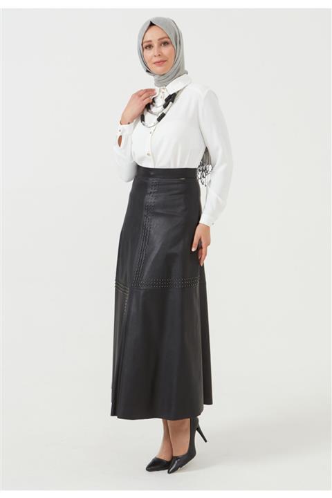 Setrms Deri Görünümlü Etek