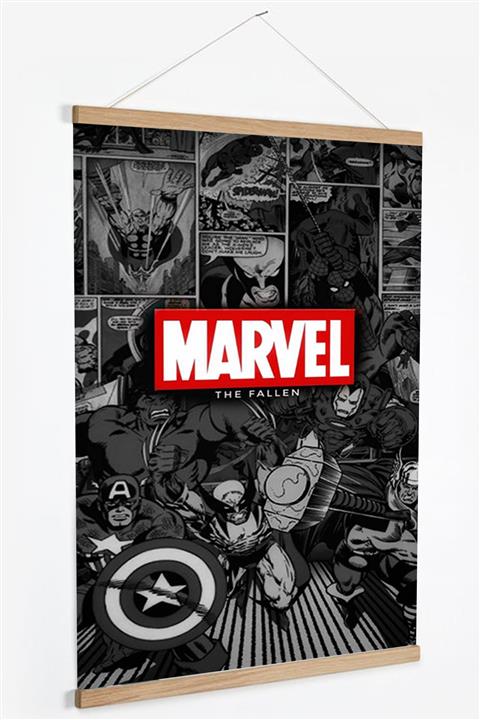 Papirüs Kanvas Marvel, Retro, Kanvas Poster / Tablo - Afiş ( Ahşap Askılı )