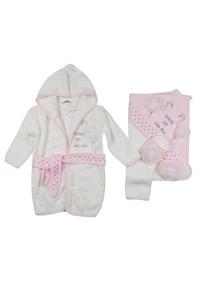 Gaye Bebe Flamingo Işli Bebek Bornoz 4lü Set