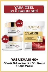 L'Oreal Paris Yaş Uzmanı 40+ Kırışıklık Karşıtı Sıkılaştırıcı Günlük Krem Cilt Bakım Seti 3lü