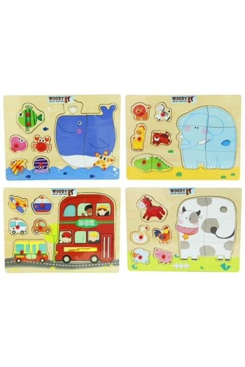 Burnis Toy Toys Sunman Ahşap Tutmalı Puzzle Fırsat