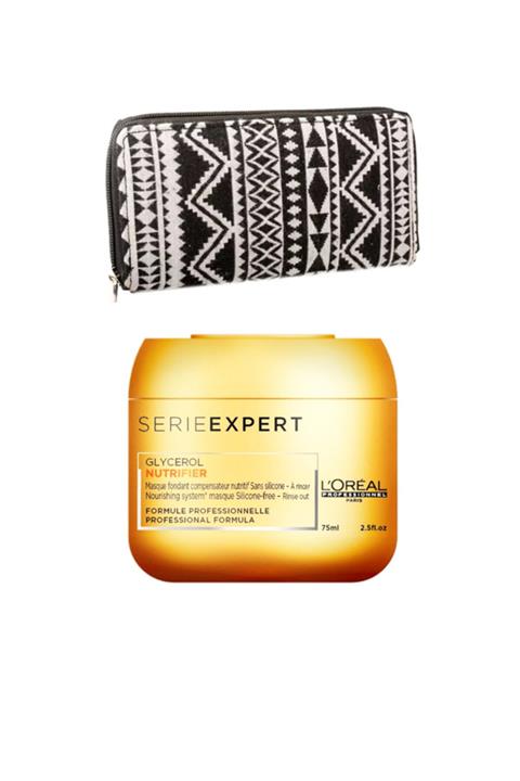 Elya L'oreal Professionnel Nutrıfıer Kuru Mat Saçlar Için Besleyici Maske 75 Ml + Desenli Kanvas Cüzdan