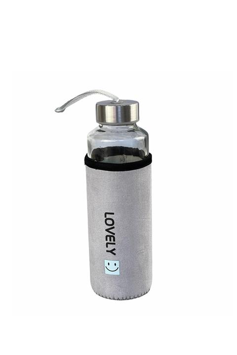 ACAR Lüx Cam Keten Kılıflı Matara 400 Ml (11175)-1