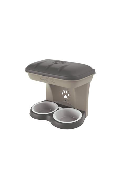 BADEPO Bama Maxi Köpek Beslenme Ünitesi Kahvrengi , Mama Standı , Plastik Mama Kabı