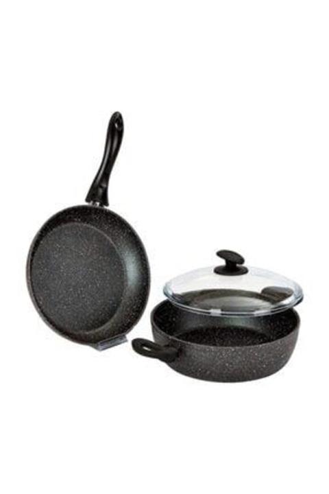 Essenso 3 Parça Granit Tencere Tava Set