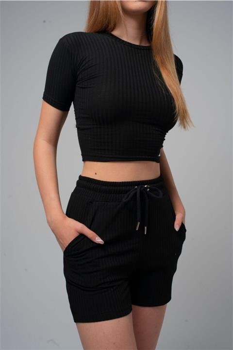 hashtagoodie St1 Siyah Şort Takım