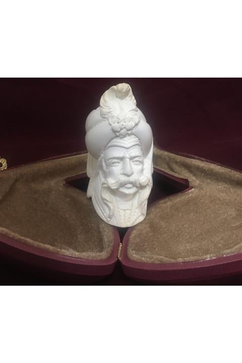 AKTAS Lületaşı %100 El Yapımı Yavuz Sultan Selim Modeli Özel Ağaç Kutu