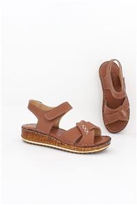 Deripabuc Hakiki Deri Taba Kadın Deri Sandalet Dp62-0012