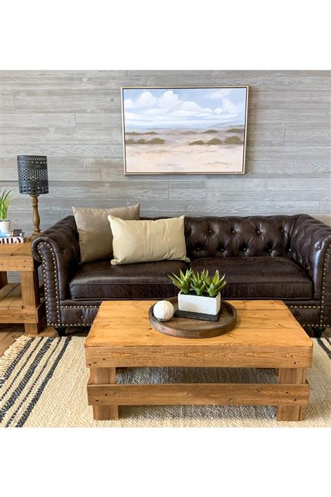 Alyones Çam Masif Ahşap Çiftlik Evi Sehpası