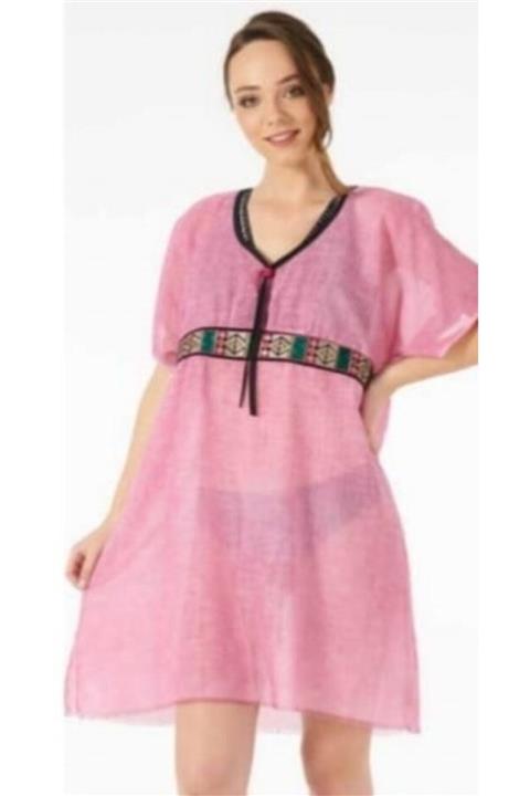 Estiva Kadın Pembe Kemer Detaylı Pareo