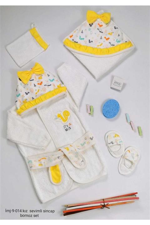 imajbebe Kız Sevimli Sincap 5 Li Bornoz Seti