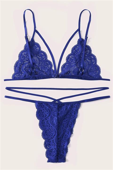 Rose Alexandra Kadın Mavi Dantel Sütyen Külot Takımı
