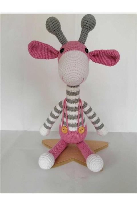Trend bayb Amigurumi Pembe Tulumlu Zürafa