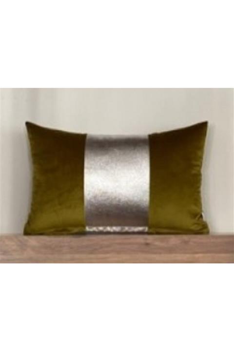 KIRLENTİM Haki Kadife Ortada Gümüş Varak Bant-5030