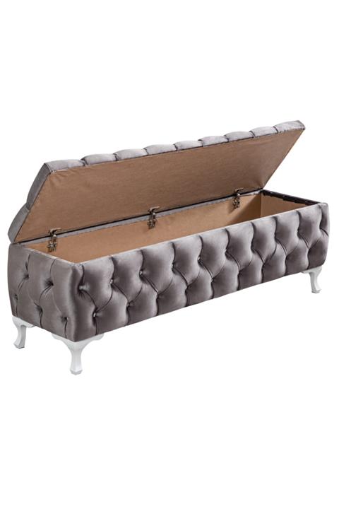 Setay Açık Gri Yatak Ucu Pufu 160x40x50 cm