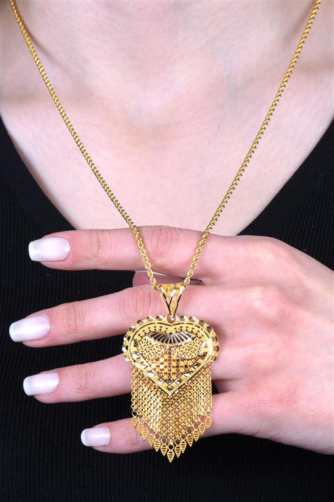 ALYANSVEALYANS Altın Kadın Hint Işi Kolye