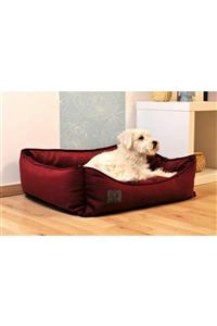 LUVLY PETS Bordo Xlarge Yıkanabilir - Tüplü Ortopedik Visco Minder Premium Köpek Yatağı - 100x80