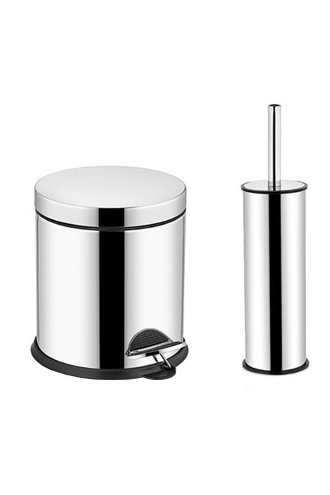 Cekinox Home 5 Litre Çöp Kovası Klozet Fırçası Banyo Seti