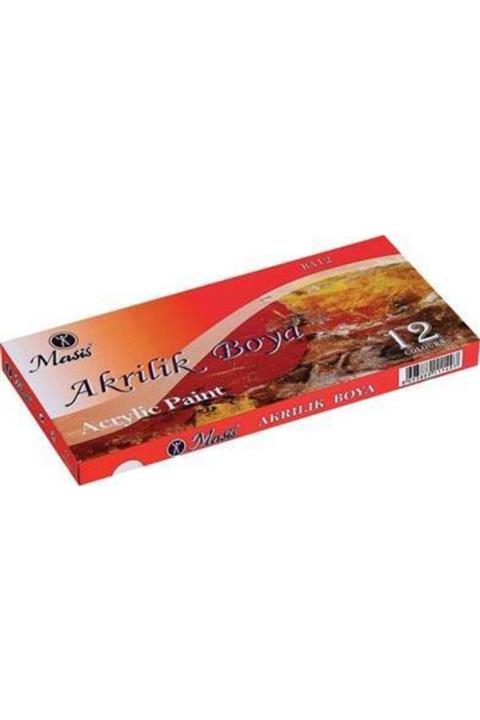 Masis Akrilik Boya 12 Renk 12 ml Kutu