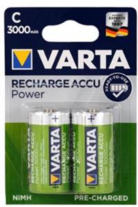 ATAELEKTRONİK Varta 2'li Paket Alkalin C Orta Boy Pil 3000mah Şarjlı Şarj Edilebilir C Boy Saat Pili