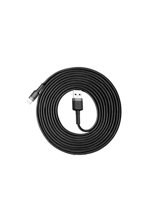 Baseus Calklf-rg1 Iphone Lightning Cafule 3 M 2.0a Halat Şarj Usb Kablo Siyah - Gri