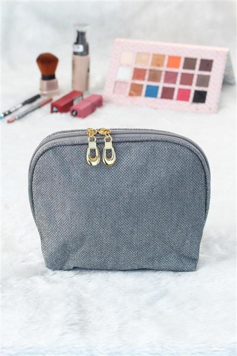 esilay shop Gri Simli Makyaj Çantası