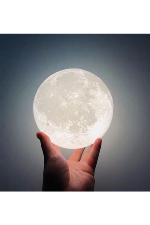 ORİJİNALDÜKKAN Orijinal Dükkan Beyaz Moonlight Dolunay Gece Lambası 12 Cm