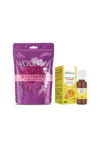 Voonka Hidrolize Kollajen, Inülin Ve C Vitamini Içeren Takviye Edici Gıda + Venatura D3 Vitamini 20 Ml