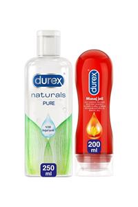 Durex Kayganlaştırıcı Jel Naturals, 250 Ml+ Play Kayganlaştırıcı&masaj Jeli Hassas Ylang 200ml