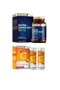 Nutraxin Takviye Edici Gıda Alpha Lipoic Acid 200 Mg 60 Tablet + C Vitamini 28 Çiğneme Tableti