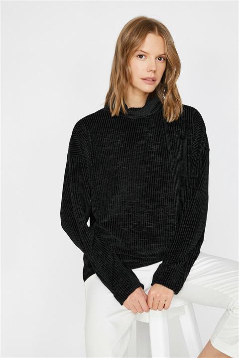 Koton Kadın Siyah T-Shirt 0KAK13047EK