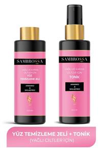 Sambrossa Yağlı & Karma Ciltler Için Tonik 150ml + Yüz Temizleme Jeli 150ml Cilt Bakım Seti