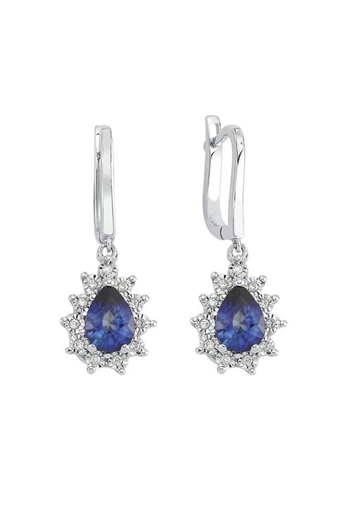 Yakup Sevim Kuyumculuk 1.04 Ct Pırlanta Damla Safir Küpe