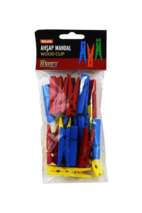 Brons Ahşap Mandal Renkli Büyük Br-905