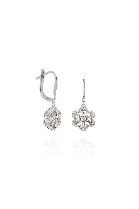 Vav Pırlanta 0,23 Ct 14 Ayar Pırlanta Küpe