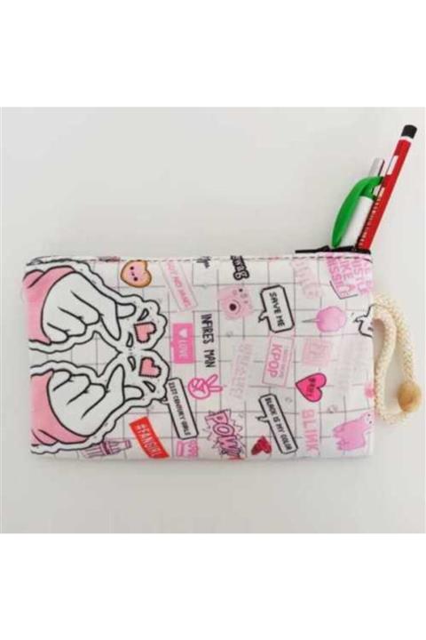 Makko Polo Kalp Baskılı Bez Kalemlik