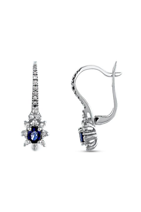 Ice Diamond Safir Taşlı Pırlantalı Küpe