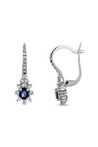 Ice Diamond Safir Taşlı Pırlantalı Küpe