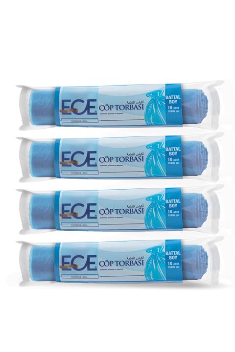 Ece Battal Boy Çöp Torbası Seti 4 Paket 40 Adet