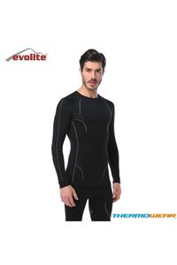 Evolite Erkek Siyah Thermowear  Termal Üst Içlik