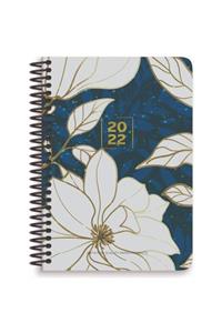 Gıpta 2022 Gold Diary Günlük Ajanda Mavi - Beyaz 17 X 24 Cm