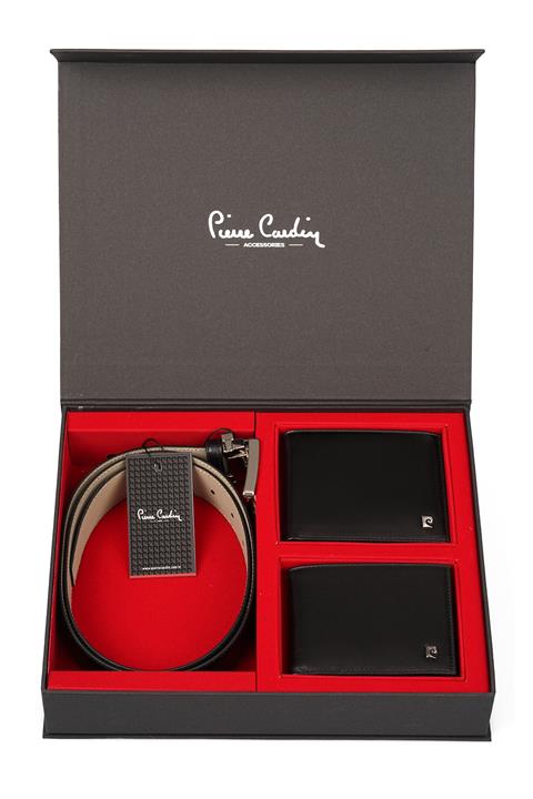 Pierre Cardin Erkek Kemer Damatlık Çeyiz Seti St03 Siyah
