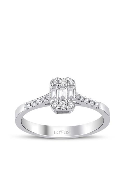 Lotus Diamond Kadın 0.21 Karat Pırlanta Baget Yüzük