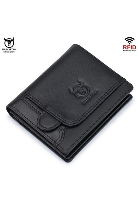 BULLCAPTAIN Erkek Hakiki Deri Cüzdan-siyah