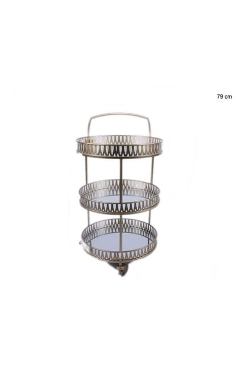 Star Gold Aynalı Servis Arabası