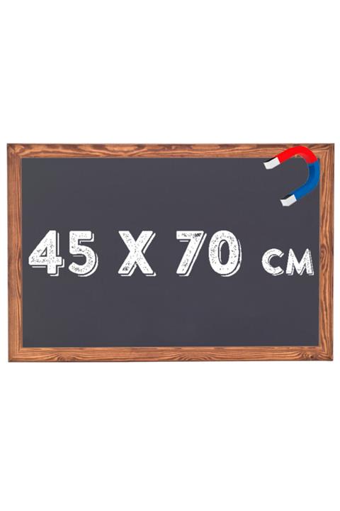 Chalky Manyetik 45x70 Cm Kara Tahta Ahşap Çerçeveli - Tebeşir Yazı Tahtası - Siyah