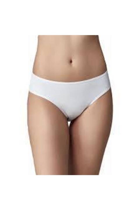 QEN 904 Kadın Beyaz Bambu Iz Yapmaz 3'lü Slip