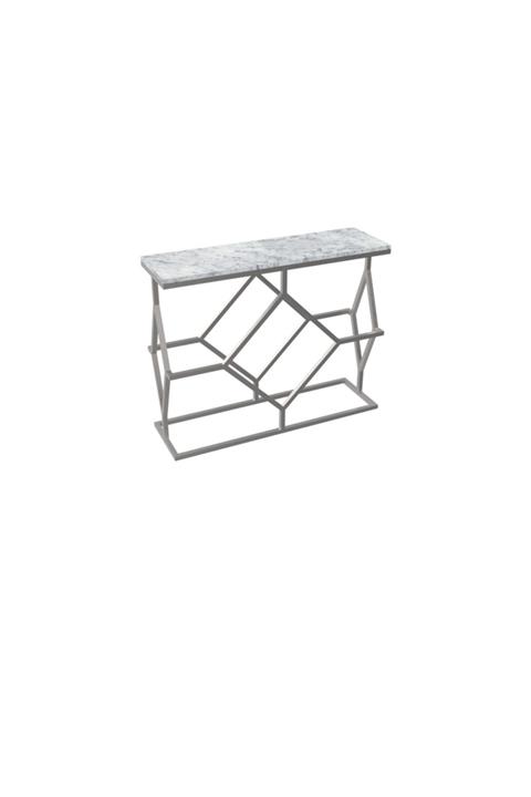 MAKSA Fenisia 100cm Carrara White Satine Paslanmaz Konsol